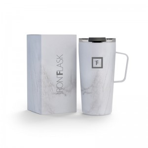 Iron Flask 16 Oz Grip Coffee Mugs Carrara Marble | 401DZAIJR