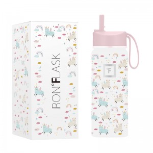 Iron Flask 18 Oz Kids Water Bottle Llama Rainbows | 750GNYPWD