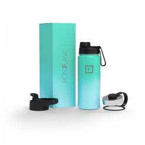 Iron Flask 18 Oz with Spout Lid Wide Mouth Bottle Blue | 964WCBAPU