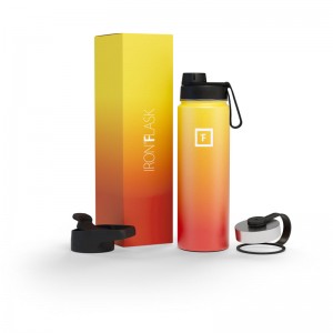 Iron Flask 22 Oz with Spout Lid Wide Mouth Bottle Fire | 509EAZGCV