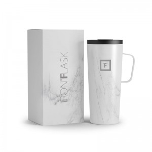 Iron Flask 24 Oz Grip Coffee 2.0 Mugs Carrara Marble | 681YCUAEO