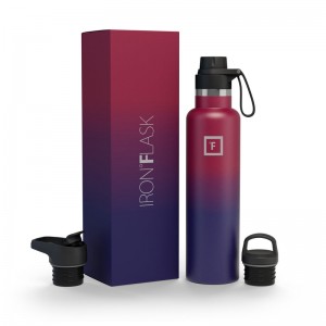 Iron Flask 24 Oz with Spout Lid Narrow Mouth Bottle Dark Multicolor | 645ZTLFQJ