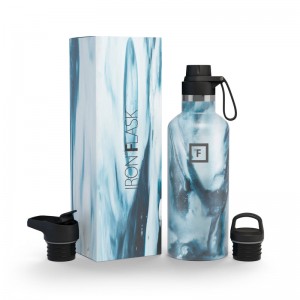 Iron Flask 32 Oz With Spout Lid Narrow Mouth Bottle Ocean | 019XODWJS