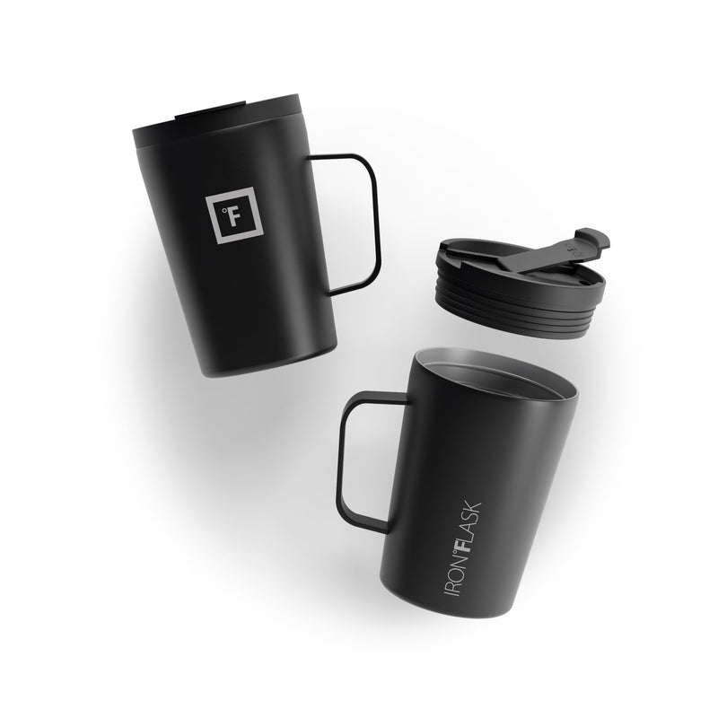 Iron Flask 12 Oz Grip Coffee 2.0 Mugs Black | 105OCSEHN