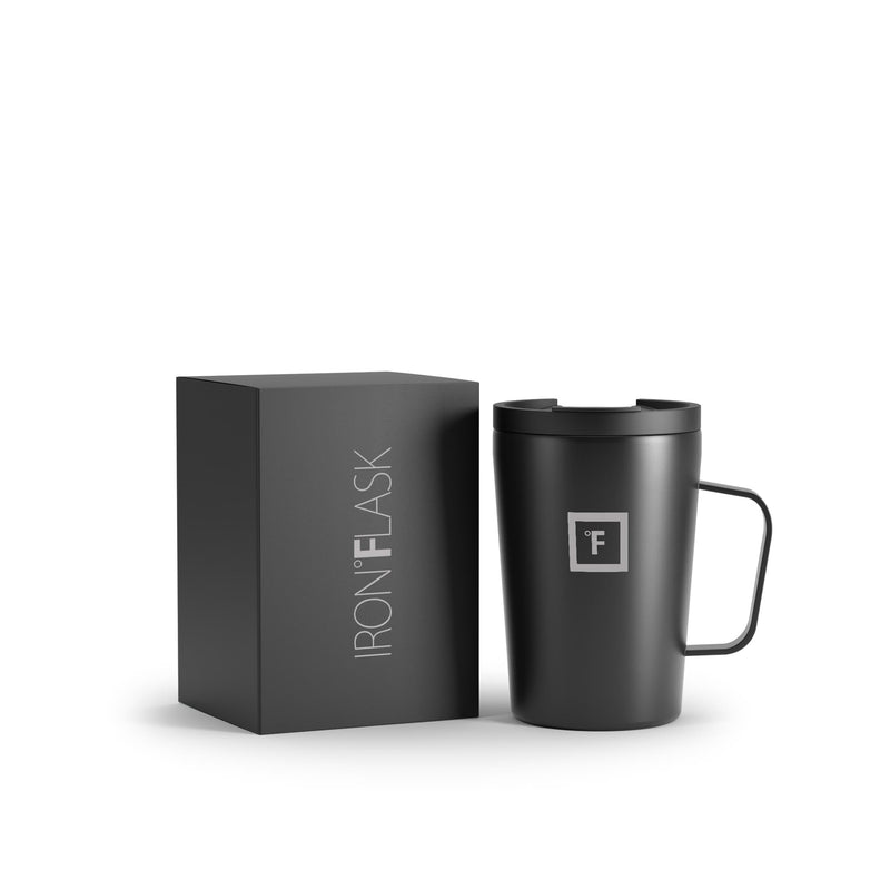 Iron Flask 12 Oz Grip Coffee 2.0 Mugs Black | 105OCSEHN