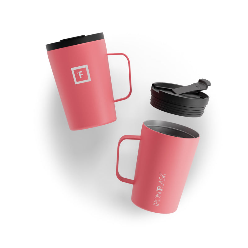 Iron Flask 12 Oz Grip Coffee 2.0 Mugs Coral | 728TKJHPD