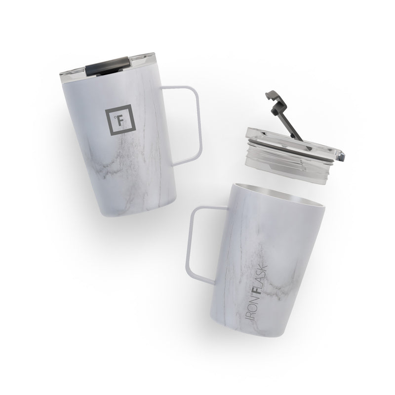 Iron Flask 12 Oz Grip Coffee Mugs Carrara Marble | 302QWHBPY