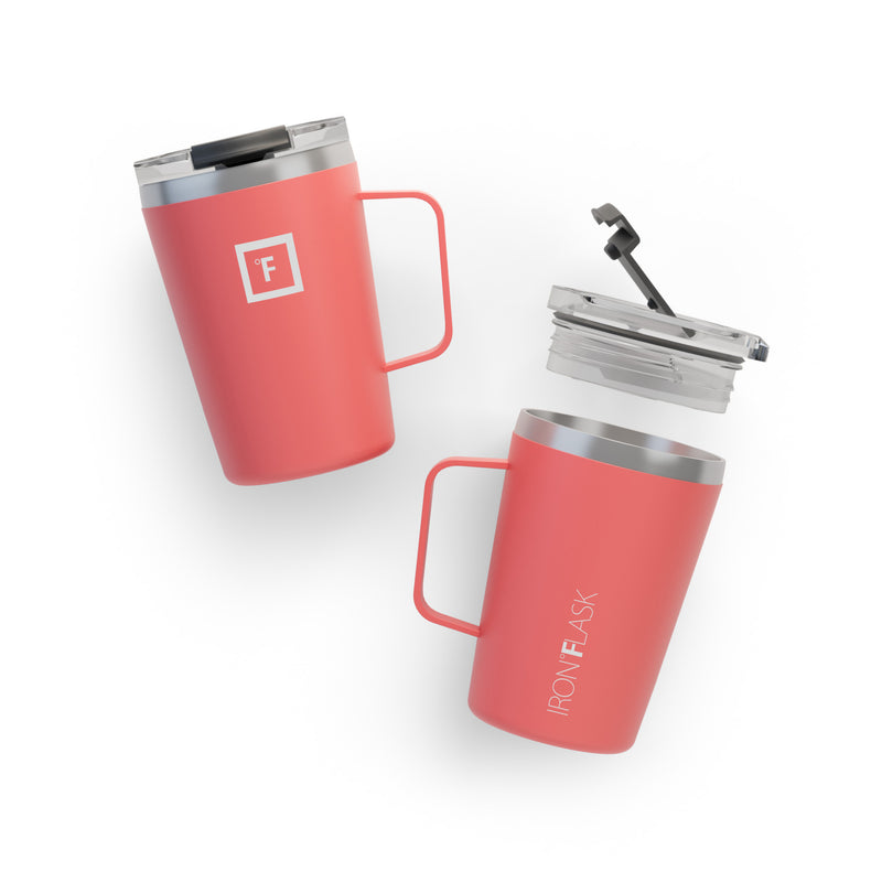 Iron Flask 12 Oz Grip Coffee Mugs Coral | 283RZGLJP