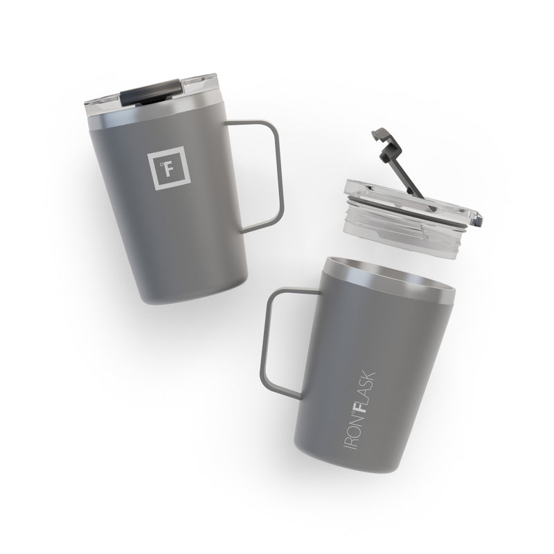 Iron Flask 12 Oz Grip Coffee Mugs Deep Grey | 903HCOVAJ