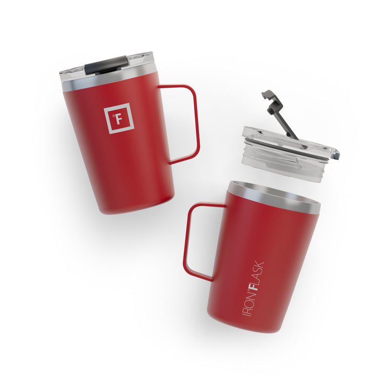 Iron Flask 12 Oz Grip Coffee Mugs Red | 348JHDOUL