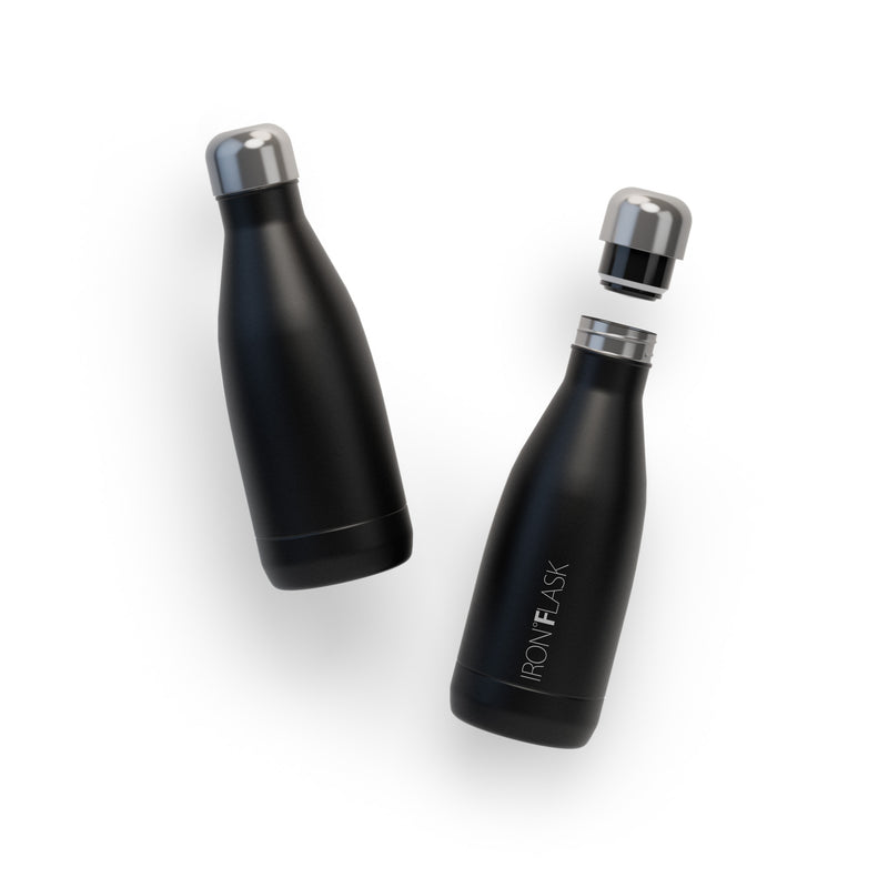 Iron Flask 12 Oz Retro Water Bottle Black | 358FKPSQB