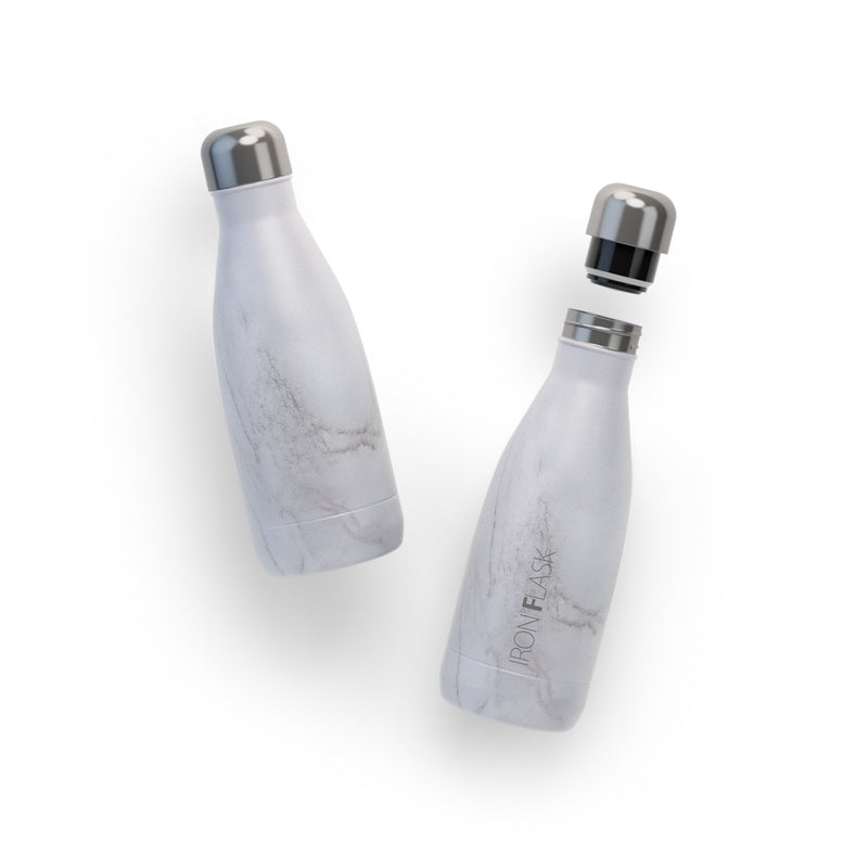 Iron Flask 12 Oz Retro Water Bottle Carrara Marble | 378AXPVMZ