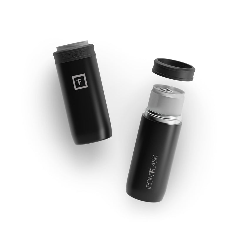Iron Flask 12 Oz Slim Can Cooler Black | 427ROXCNH