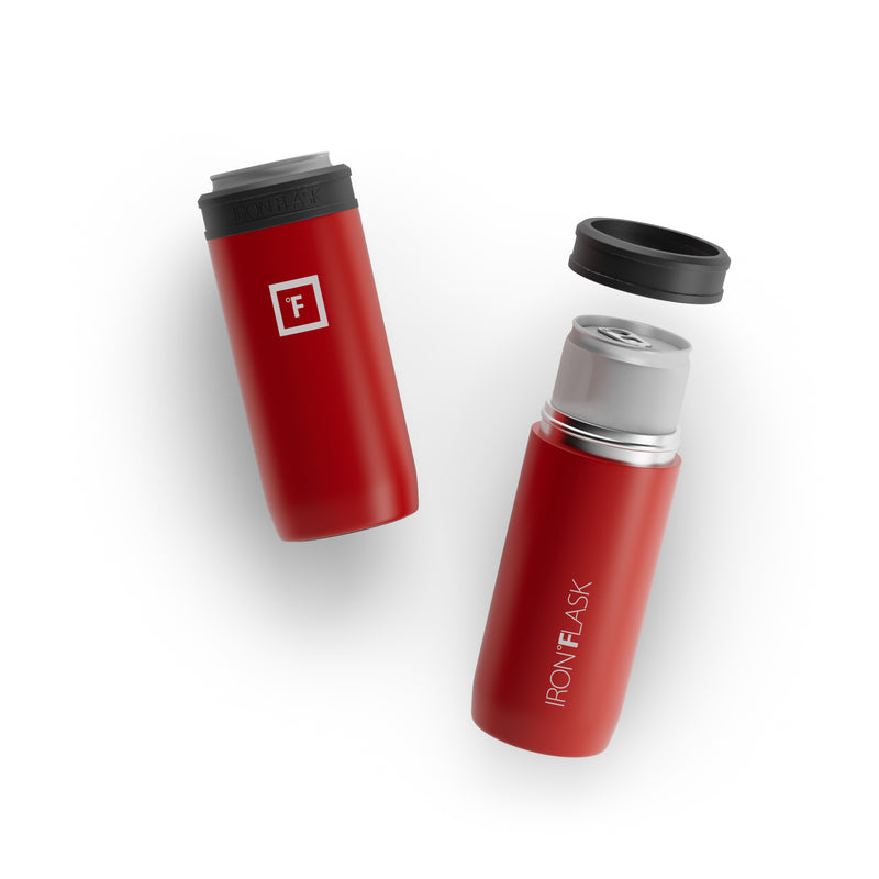 Iron Flask 12 Oz Slim Can Cooler Red | 129GKVUTW