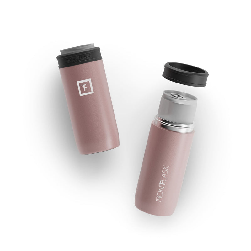 Iron Flask 12 Oz Slim Can Cooler Rose Gold | 517RELZMA