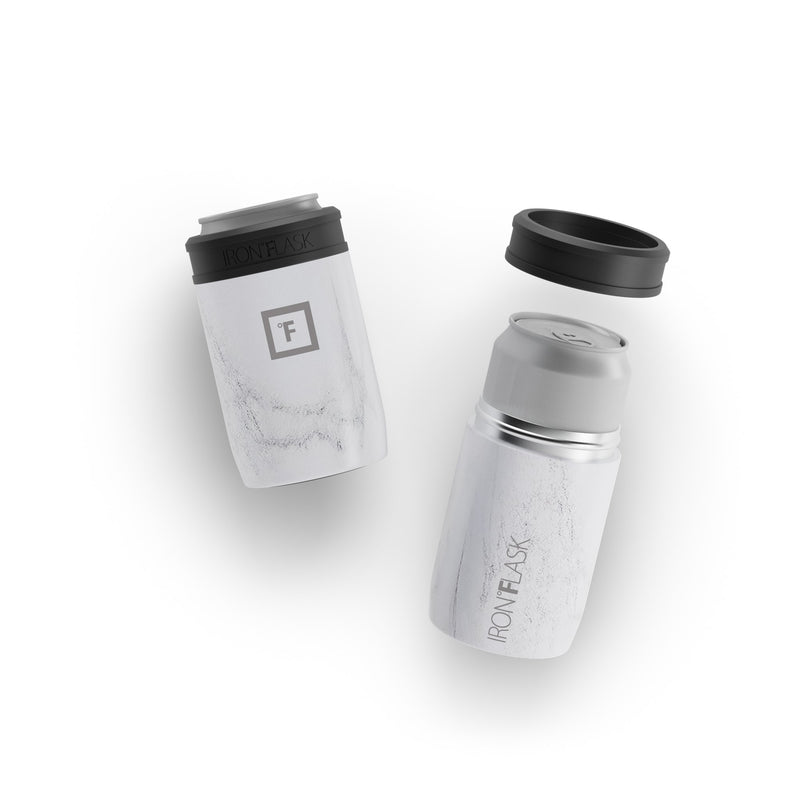 Iron Flask 12 Oz Standard Can Cooler Carrara Marble | 367FNPKDW