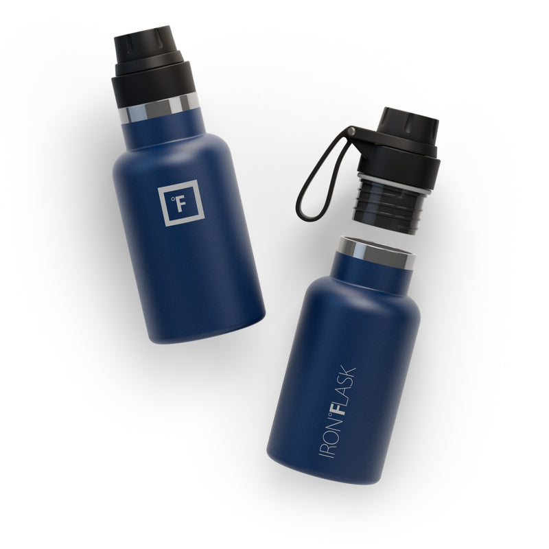 Iron Flask 12 Oz with Spout Lid Narrow Mouth Bottle Blue | 926MNGYJU