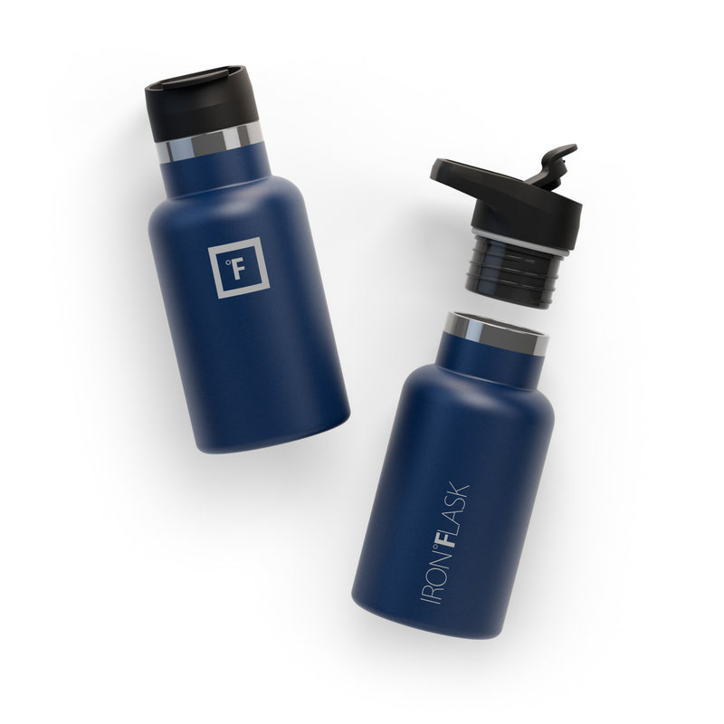 Iron Flask 12 Oz with Spout Lid Narrow Mouth Bottle Blue | 926MNGYJU