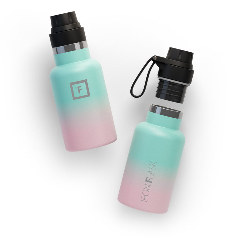 Iron Flask 12 Oz with Spout Lid Narrow Mouth Bottle Bubble Gum | 347WJMKPS