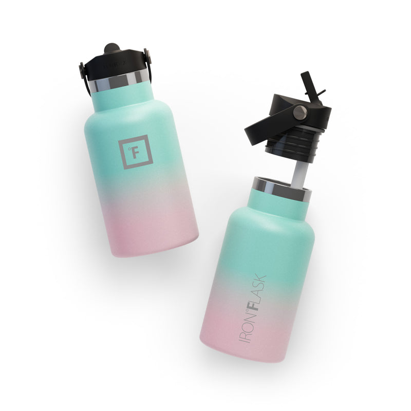 Iron Flask 12 Oz with Straw Lid Narrow Mouth Bottle Bubble Gum | 495OFSVZC