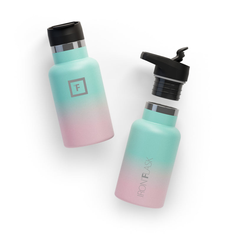Iron Flask 12 Oz with Straw Lid Narrow Mouth Bottle Bubble Gum | 495OFSVZC