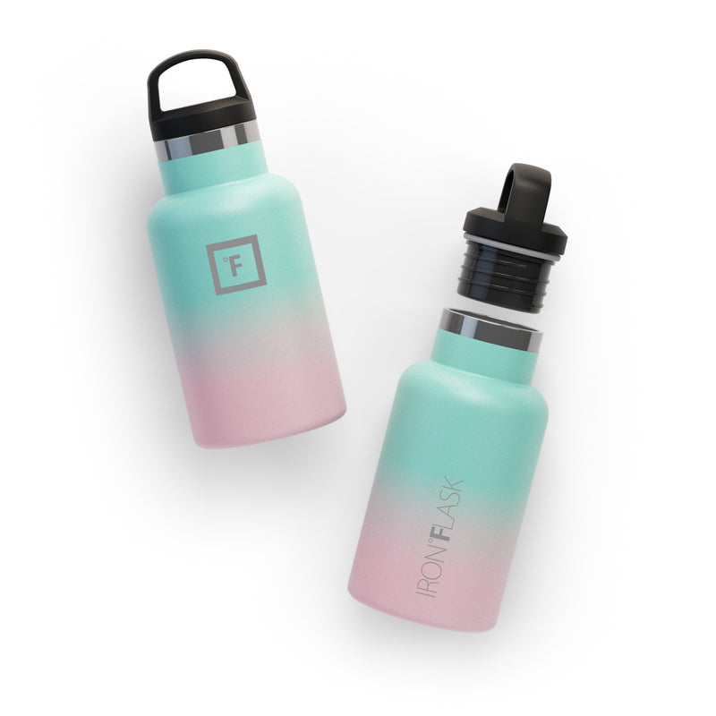 Iron Flask 12 Oz with Straw Lid Narrow Mouth Bottle Bubble Gum | 495OFSVZC