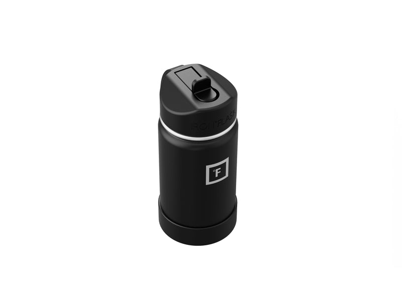 Iron Flask 14 Oz Kids Water Bottle Black | 592TGONFP