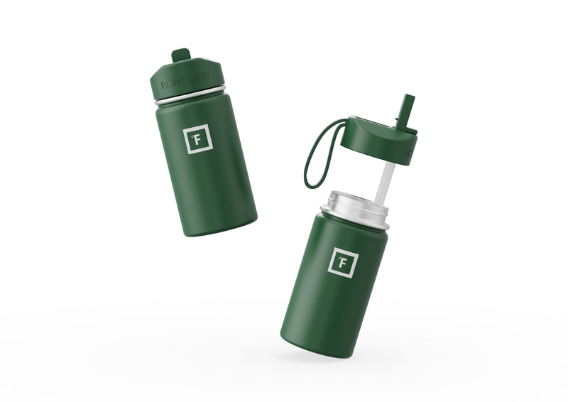 Iron Flask 14 Oz Kids Water Bottle Deep Green | 186FRSGDT