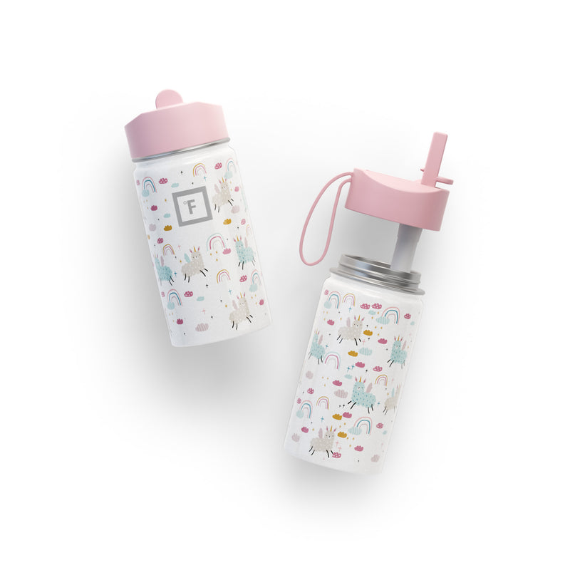 Iron Flask 14 Oz Kids Water Bottle Llama Rainbows | 154MRVPIB