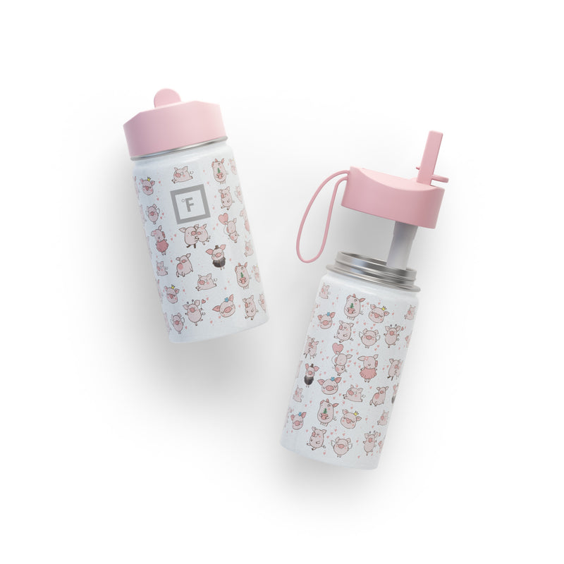 Iron Flask 14 Oz Kids Water Bottle Piggy Time | 968YUCPQV