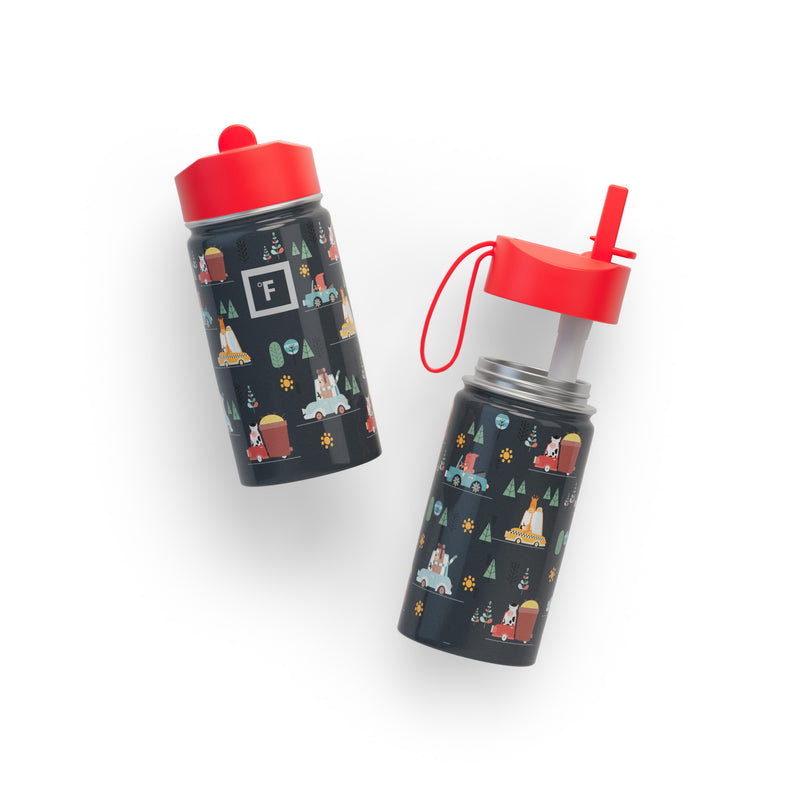 Iron Flask 14 Oz Kids Water Bottle Roadtrip | 894APOVMW