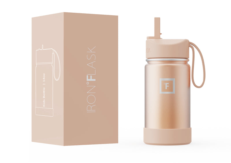 Iron Flask 14 Oz Kids Water Bottle Rose Gold | 319CEIVSD