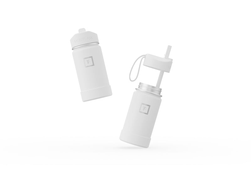 Iron Flask 14 Oz Kids Water Bottle White | 904ENUWYH