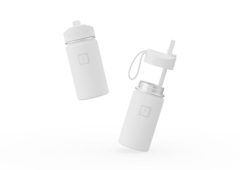 Iron Flask 14 Oz Kids Water Bottle White | 904ENUWYH