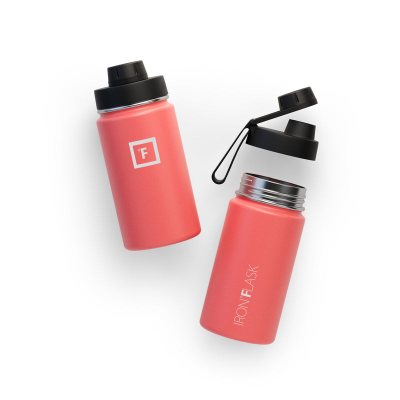 Iron Flask 14 Oz with Spout Lid Wide Mouth Bottle Coral | 278XPZQAO