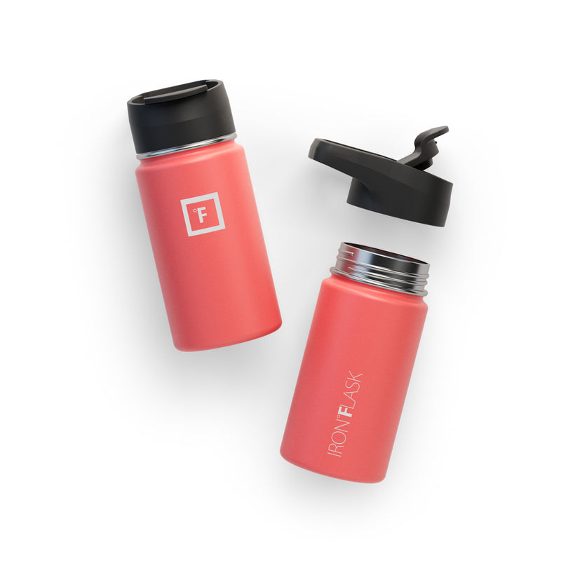 Iron Flask 14 Oz with Spout Lid Wide Mouth Bottle Coral | 278XPZQAO