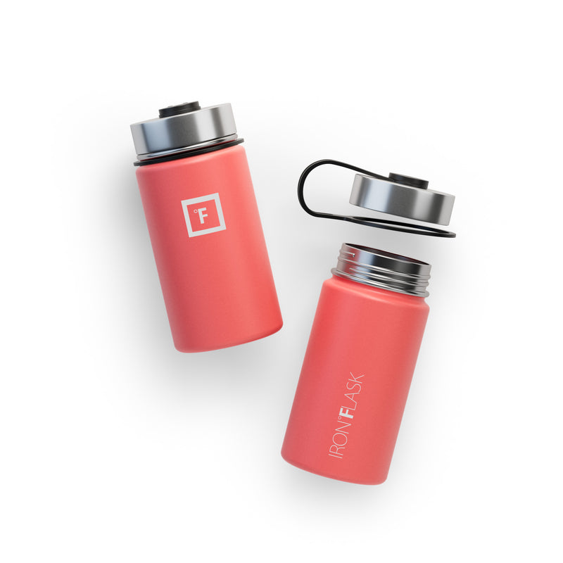 Iron Flask 14 Oz with Spout Lid Wide Mouth Bottle Coral | 278XPZQAO