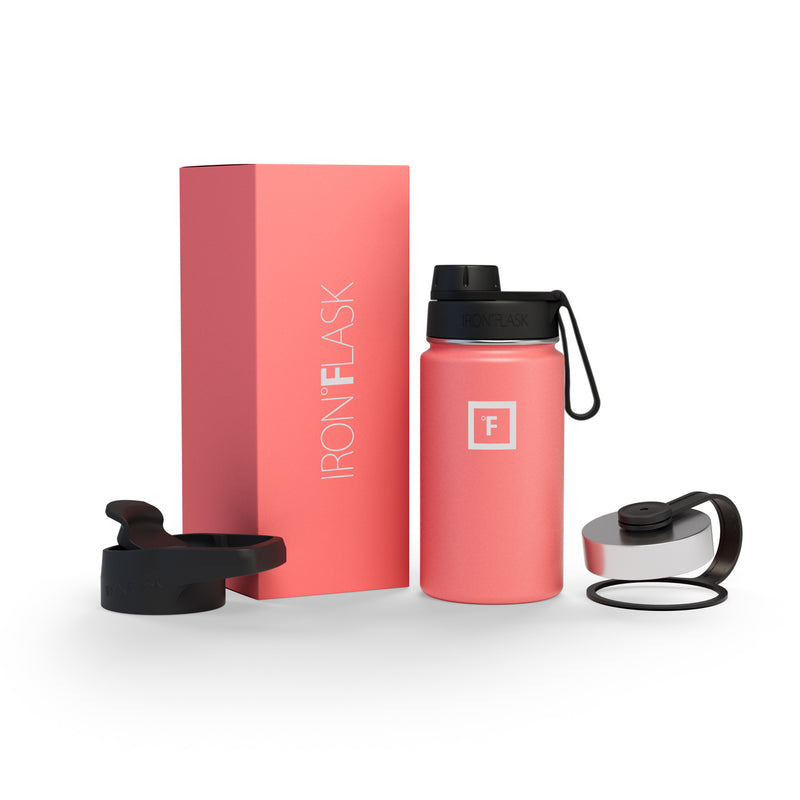 Iron Flask 14 Oz with Spout Lid Wide Mouth Bottle Coral | 278XPZQAO