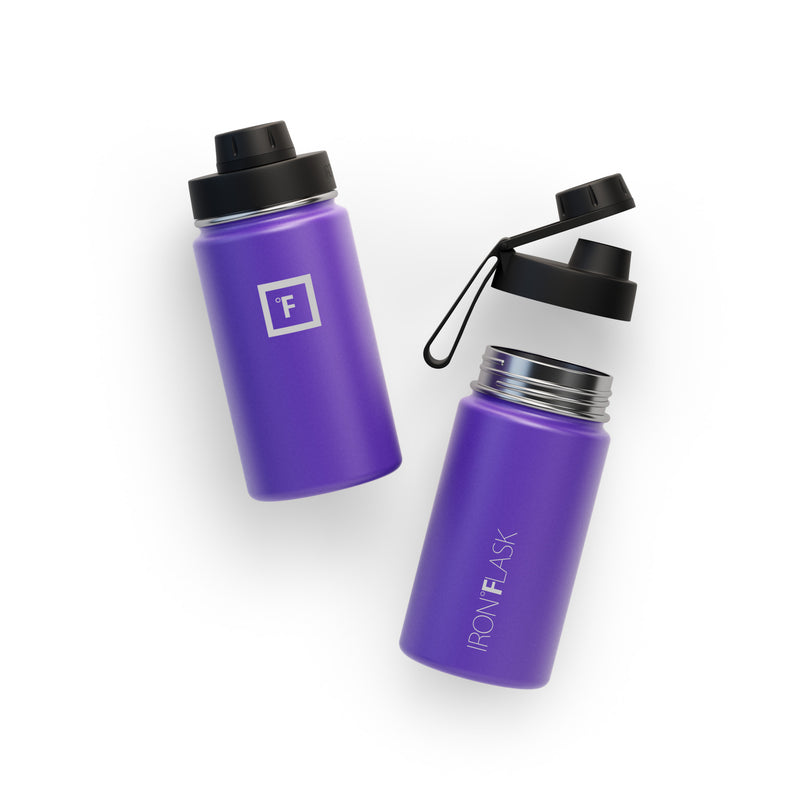 Iron Flask 14 Oz with Spout Lid Wide Mouth Bottle Purple | 017CLOAGK