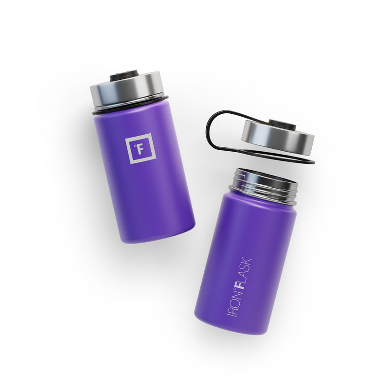 Iron Flask 14 Oz with Spout Lid Wide Mouth Bottle Purple | 017CLOAGK