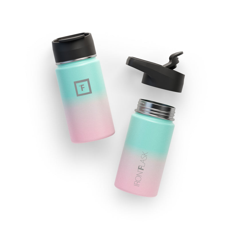 Iron Flask 14 Oz with Straw Lid Wide Mouth Bottle Bubble Gum | 283QNMEYO
