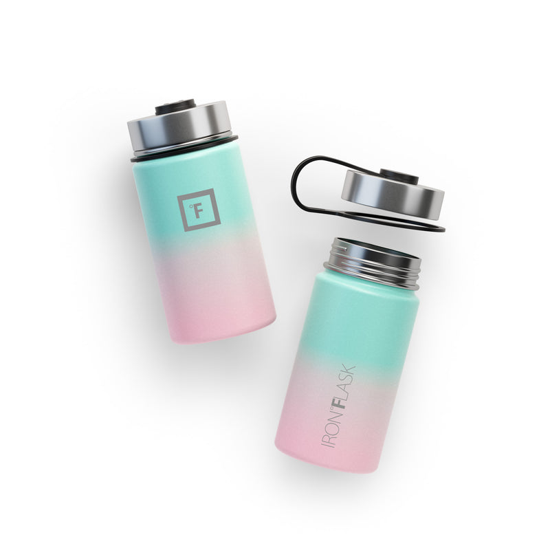Iron Flask 14 Oz with Straw Lid Wide Mouth Bottle Bubble Gum | 283QNMEYO