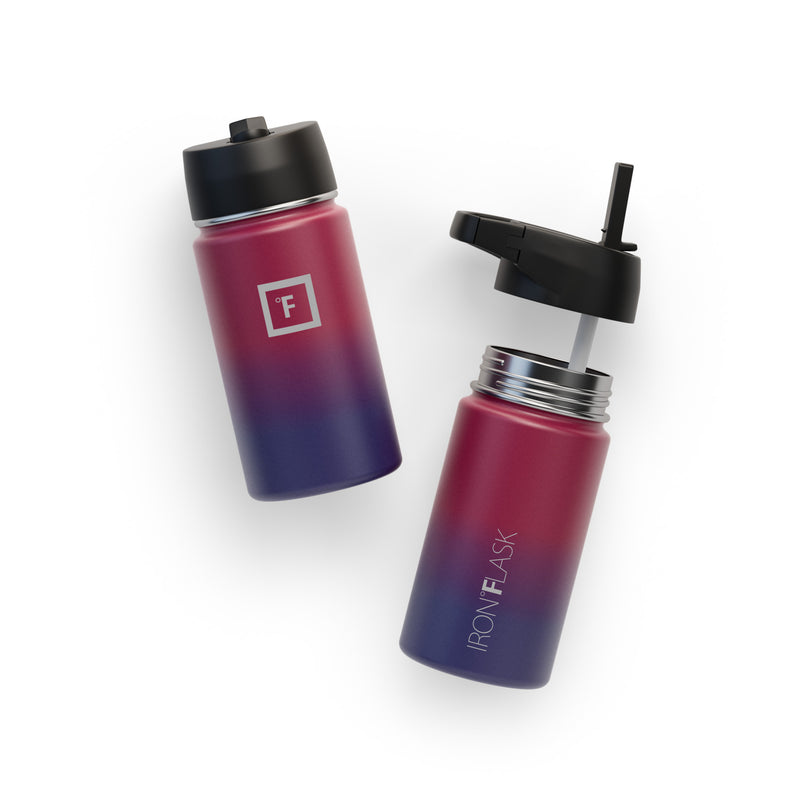 Iron Flask 14 Oz with Straw Lid Wide Mouth Bottle Dark Multicolor | 180WOSGZX