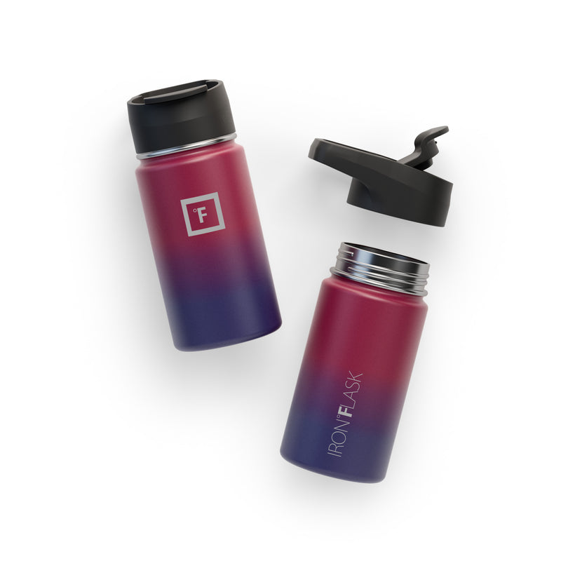 Iron Flask 14 Oz with Straw Lid Wide Mouth Bottle Dark Multicolor | 180WOSGZX