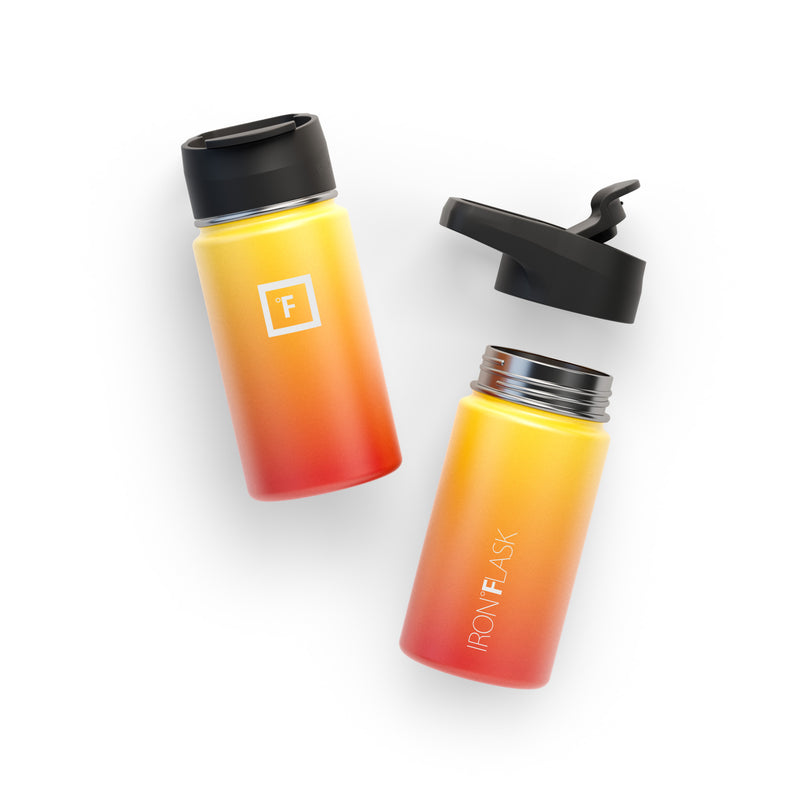Iron Flask 14 Oz with Straw Lid Wide Mouth Bottle Fire | 241FWQYTE