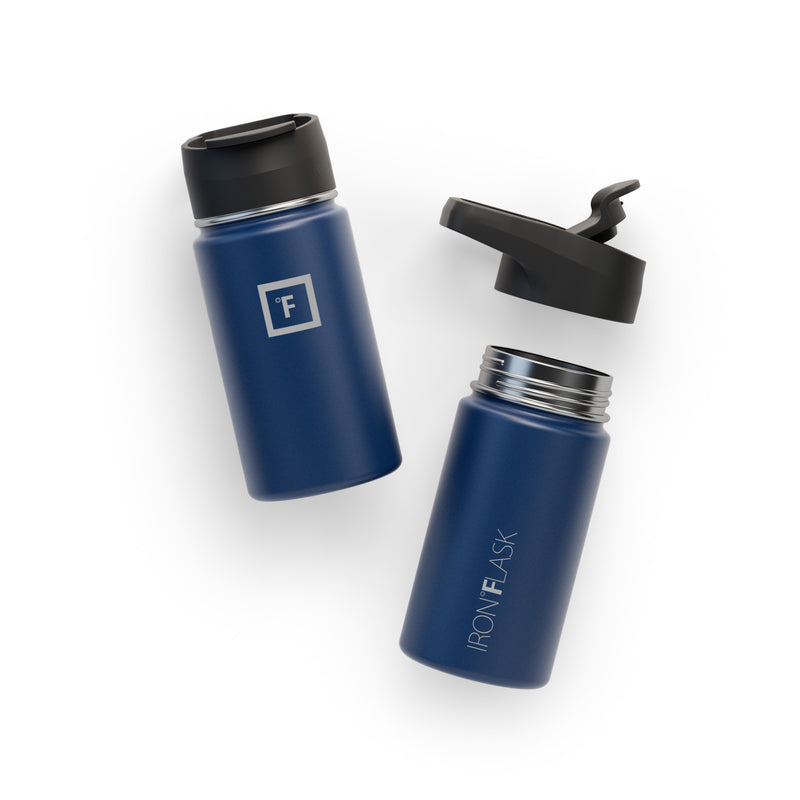 Iron Flask 14 Oz with Straw Lid Wide Mouth Bottle Blue | 824UWEKCJ