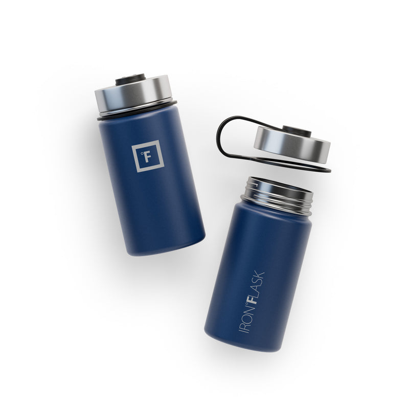 Iron Flask 14 Oz with Straw Lid Wide Mouth Bottle Blue | 824UWEKCJ