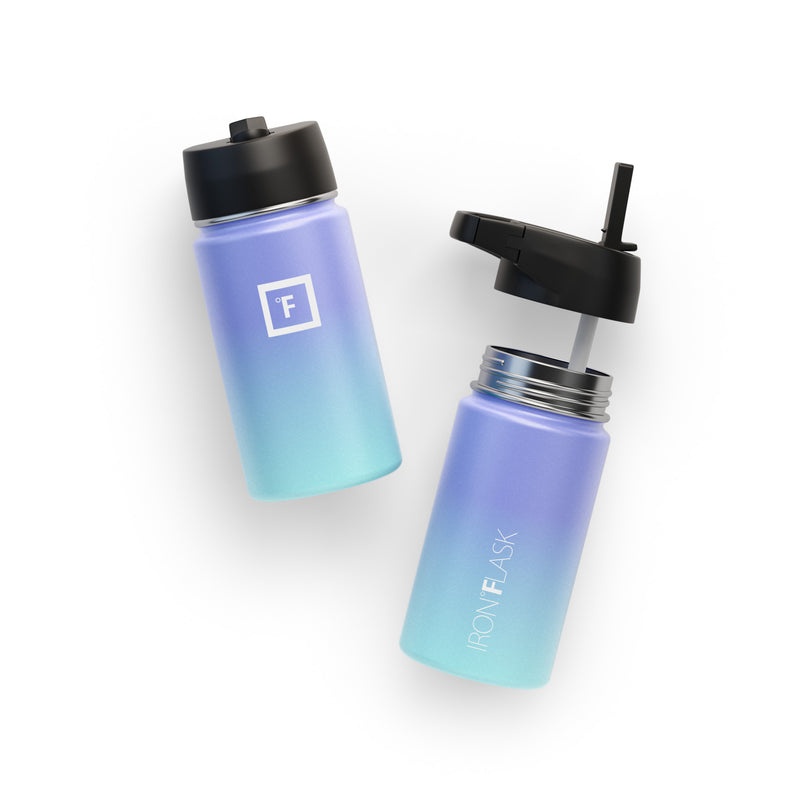 Iron Flask 14 Oz with Straw Lid Wide Mouth Bottle Cotton Candy | 390ZVPBNG