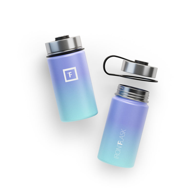 Iron Flask 14 Oz with Straw Lid Wide Mouth Bottle Cotton Candy | 390ZVPBNG