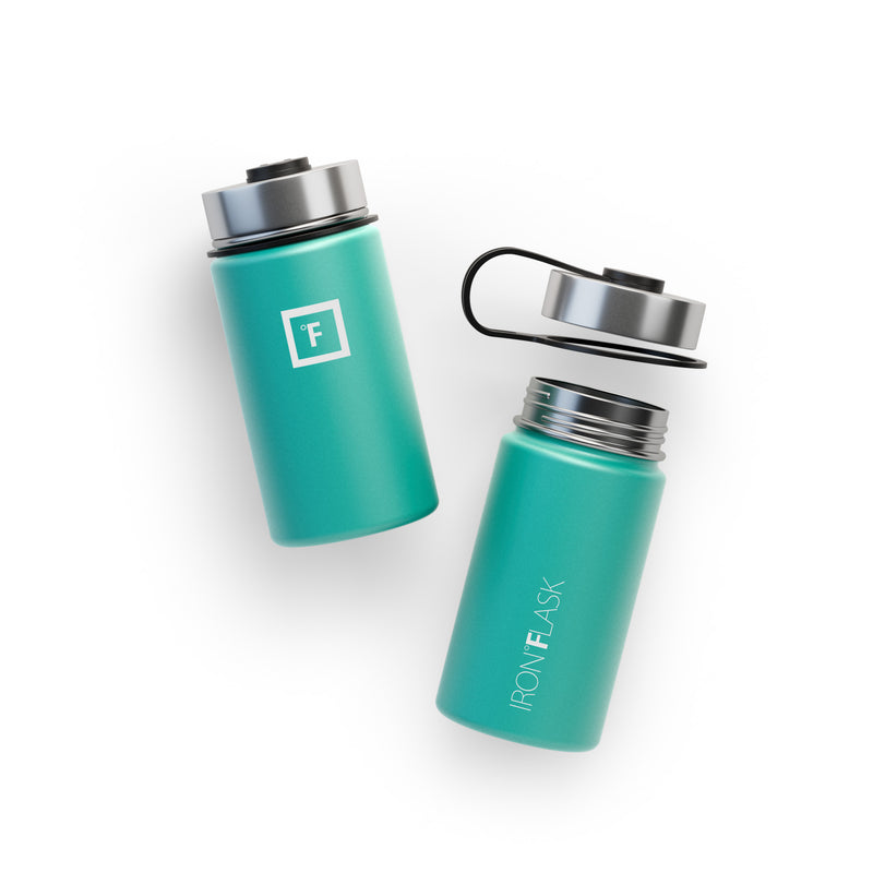 Iron Flask 14 Oz with Straw Lid Wide Mouth Bottle Turquoise | 263KDLHGX